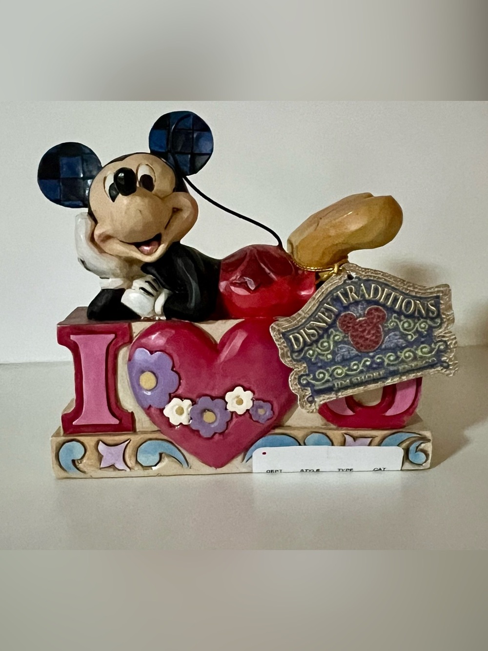 Jim Shore Mickey Figurine with Red, Cream, Blue and Purple Accents